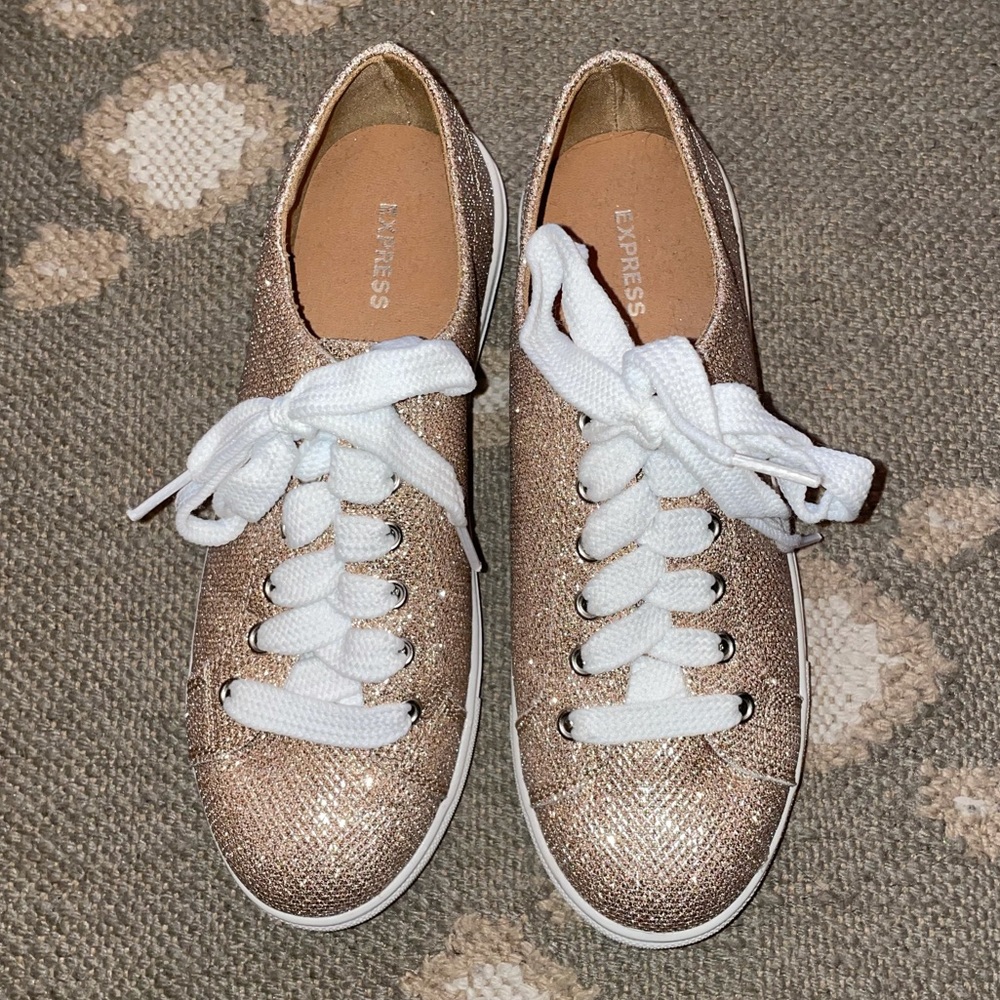 Express Rose Gold sneakers size 6